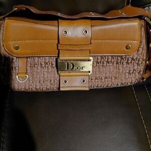 Dior Tan and Gold Monogram Bag